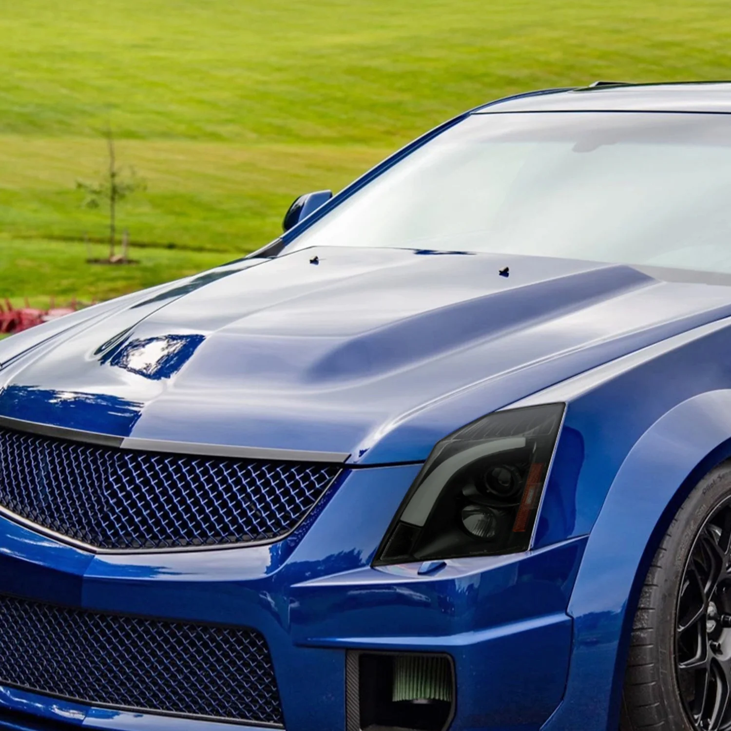 2008-2014 Cadillac CTS Sequential LED Bar Projector Headlights Matt Smoke - Image 9