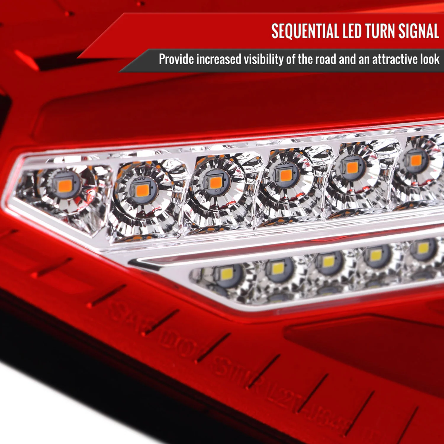 2008-2014 Subaru Impreza WRX Hatchback LED Tube Tail Lights Chrome/Red - Image 4