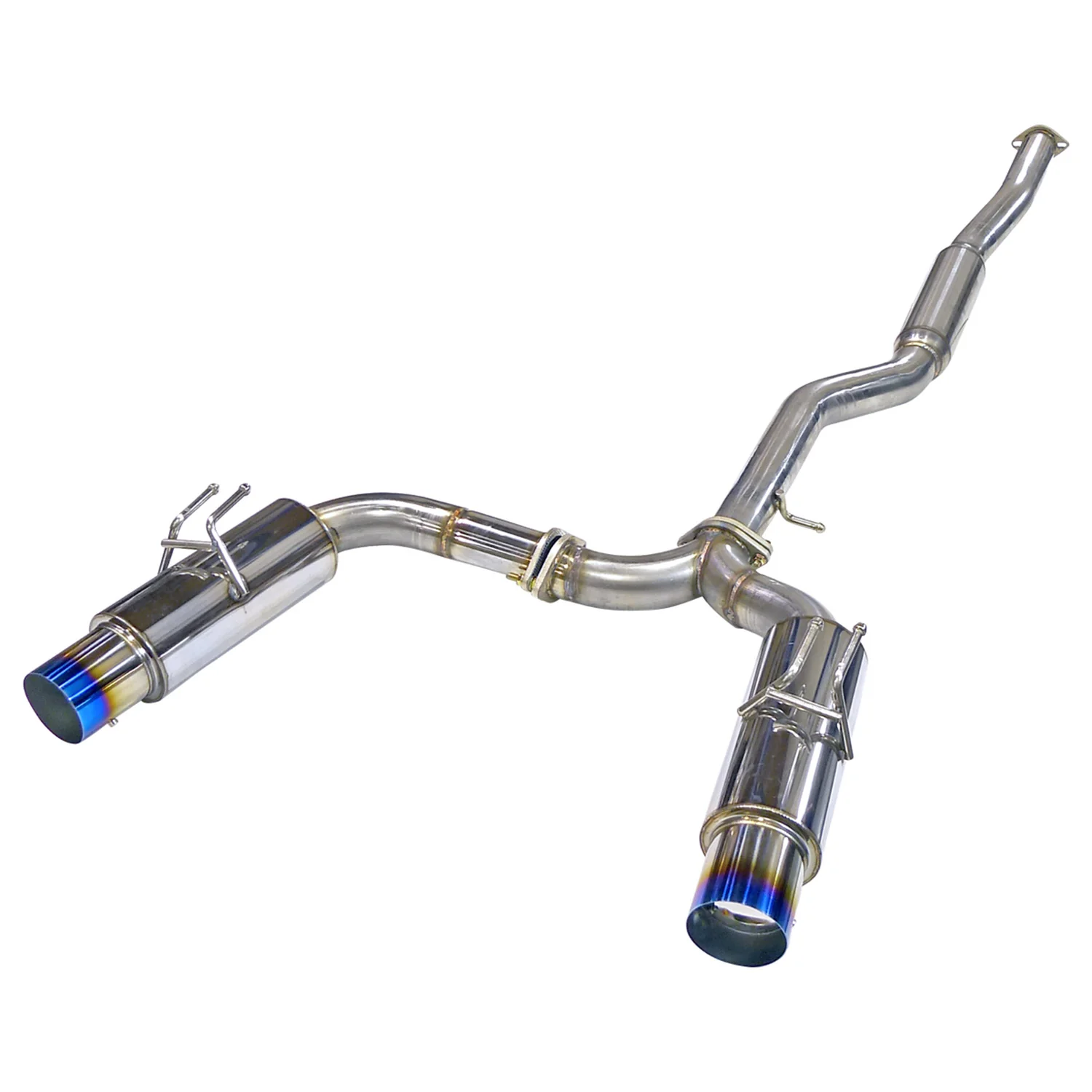 2008-2015 Mitsubishi Lancer EVO X/EVO Steel Dual Catback Exhaust Burnt Tips - Image 10