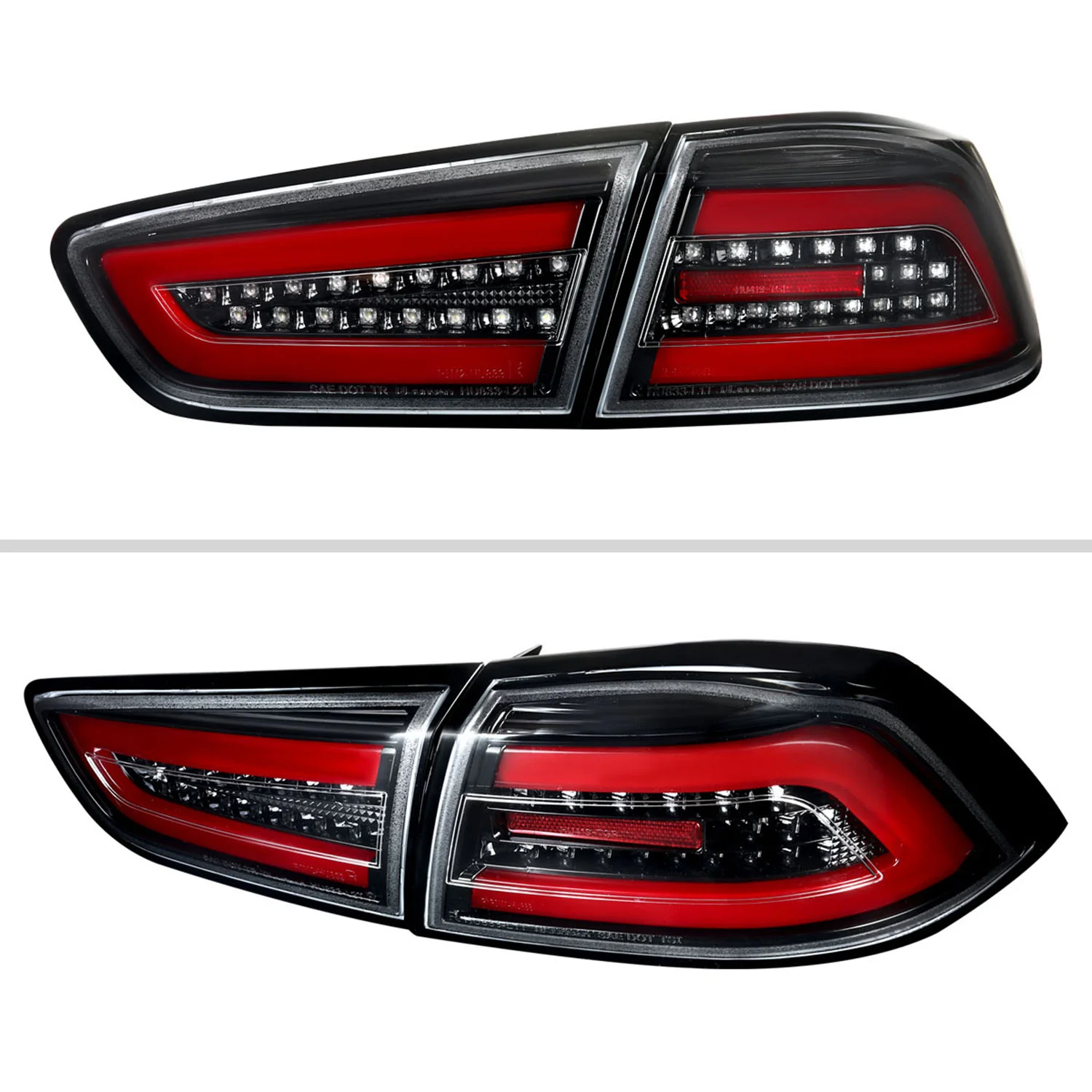 2008-2017 Mitsubishi Lancer / 2008-2015 Lancer EVO X LED Tail Lights Jet Black - Image 2
