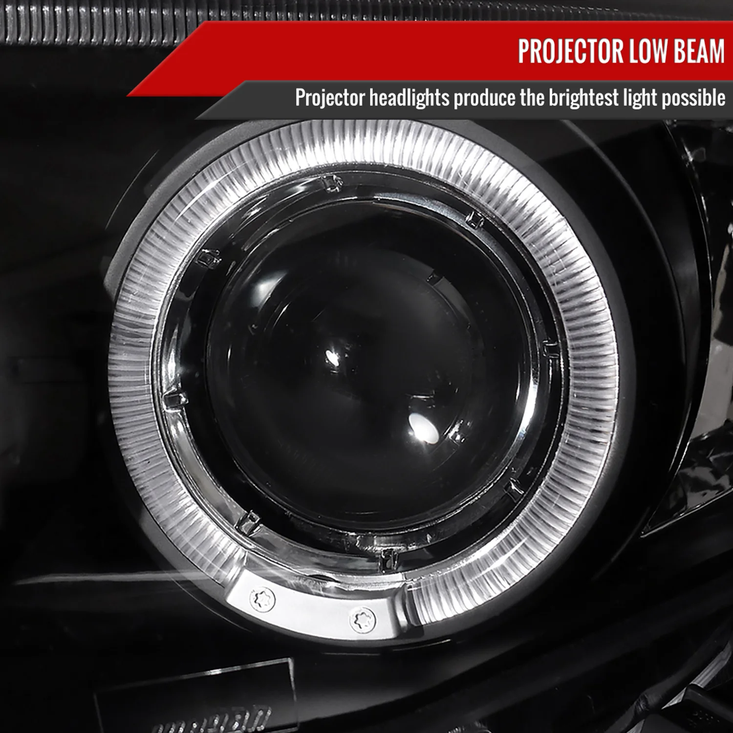 2009-2010 Toyota Corolla Dual Halo Projector Headlights Matte Black/Clear Lens - Image 3