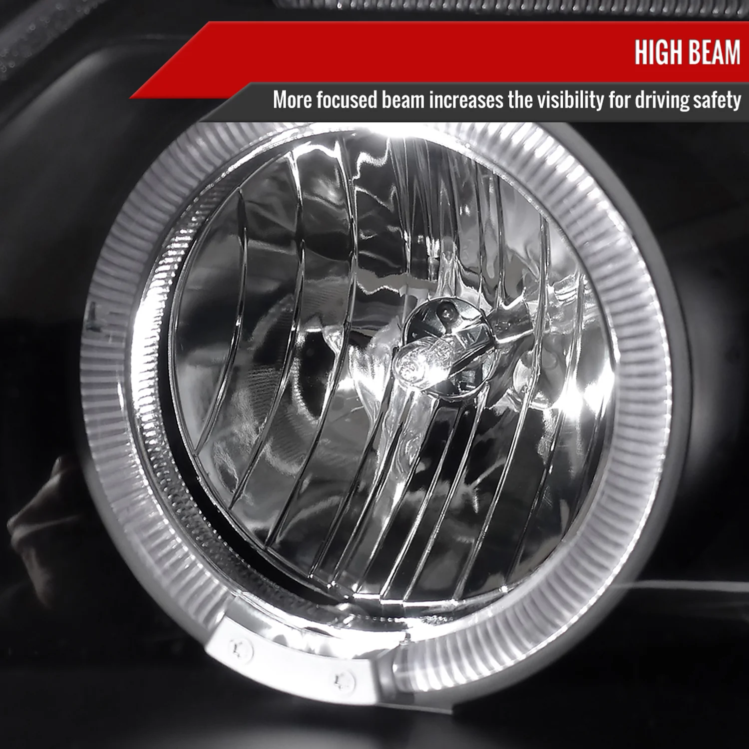 2009-2010 Toyota Corolla Dual Halo Projector Headlights Matte Black/Clear Lens - Image 4