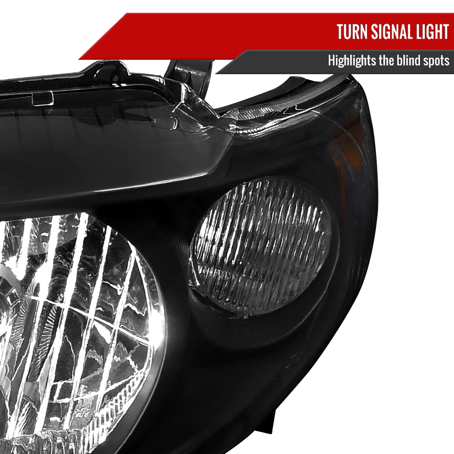 2009-2010 Toyota Corolla Factory Crystal Headlights Amber Reflector Matt Black - Image 5