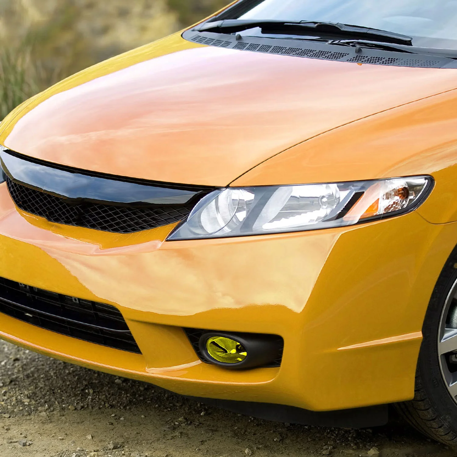 2009-2011 Honda Civic Sedan H11 Fog Lights Kit Chrome Housing/Yellow Lens - Image 9