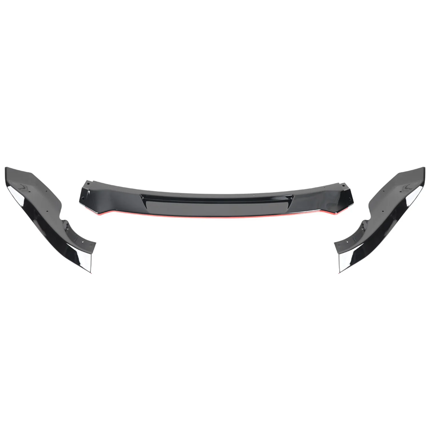 2009-2012 Nissan 370Z Glossy Black/Red Trim 3PC Front Bumper Lip Splitter Kit - Image 7