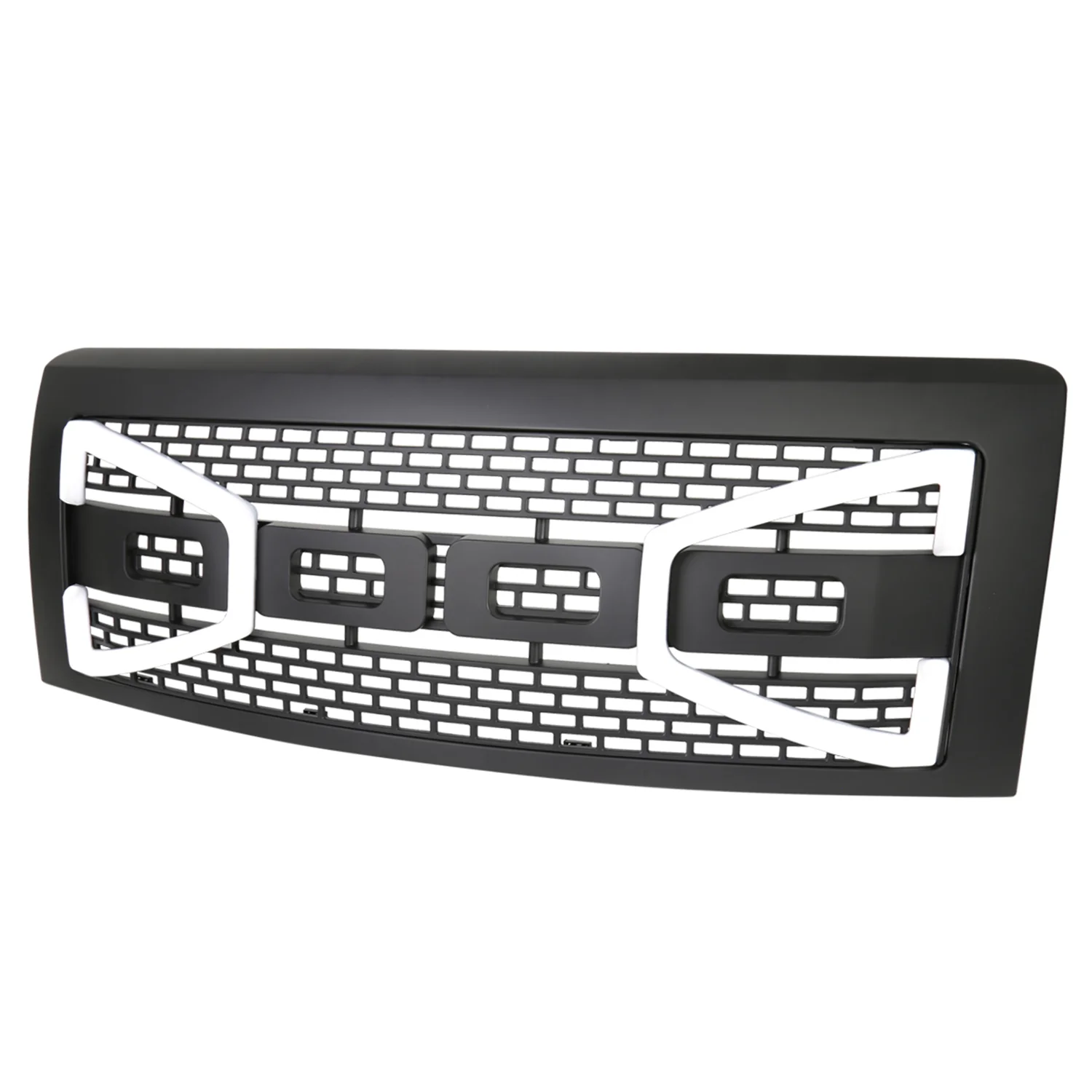 2009-2014 Ford F-150 Black Raptor Style Mesh Grille with LED Light Bar