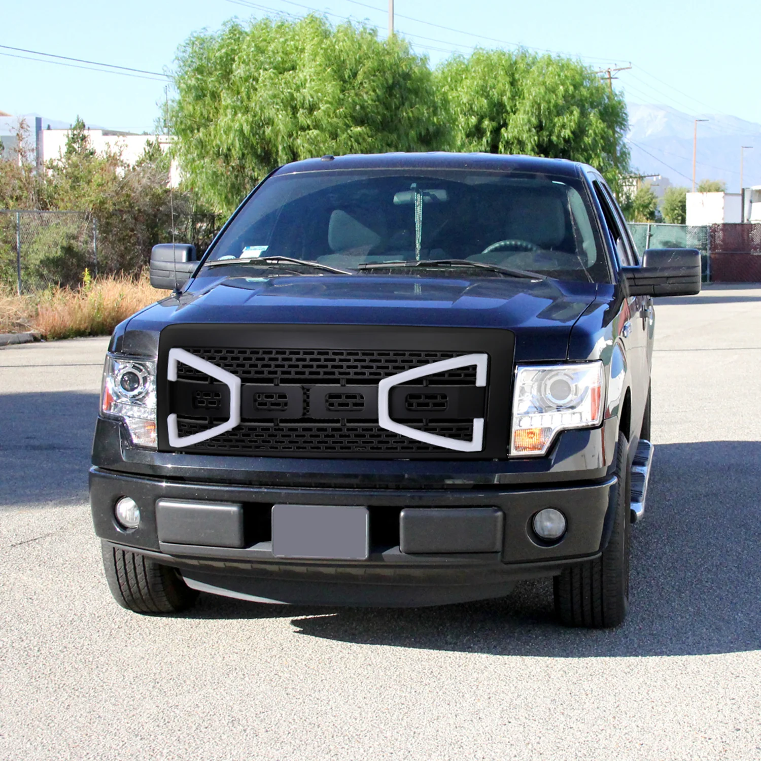 2009-2014 Ford F-150 Black Raptor Style Mesh Grille with LED Light Bar - Image 10