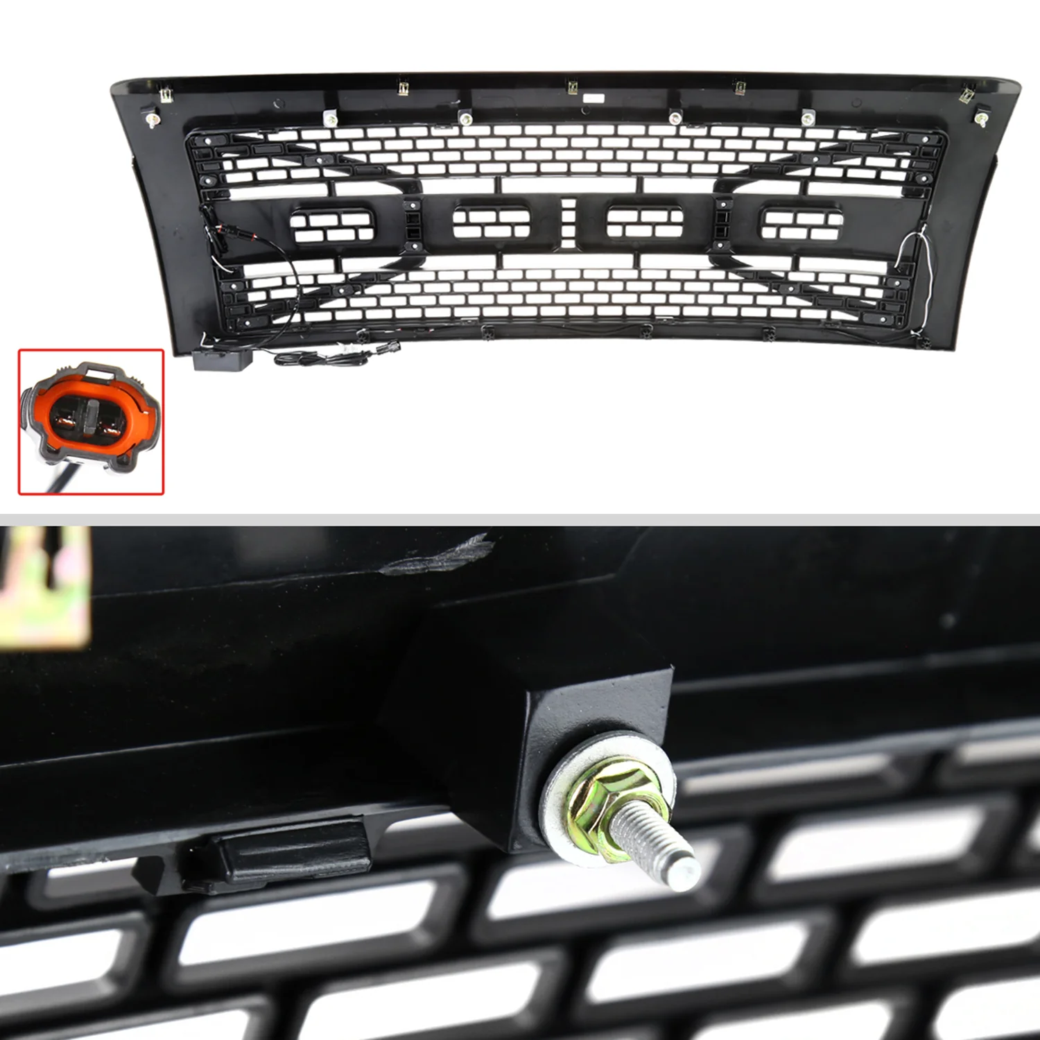 2009-2014 Ford F-150 Carbon Fiber Look Raptor Mesh Grille w/LED Light Bar - Image 7