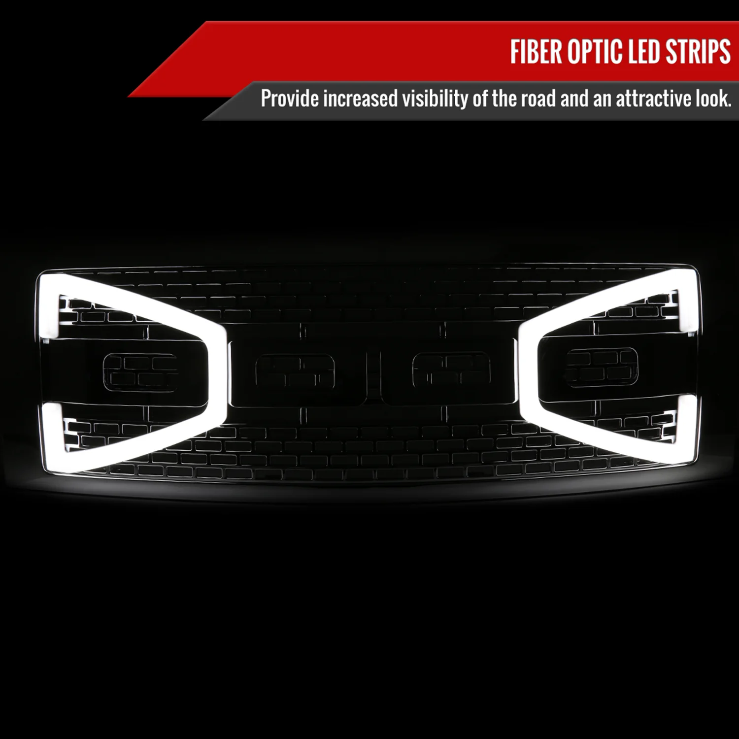 2009-2014 Ford F-150 Chrome Raptor Style Mesh Grille with LED Light Bar - Image 3