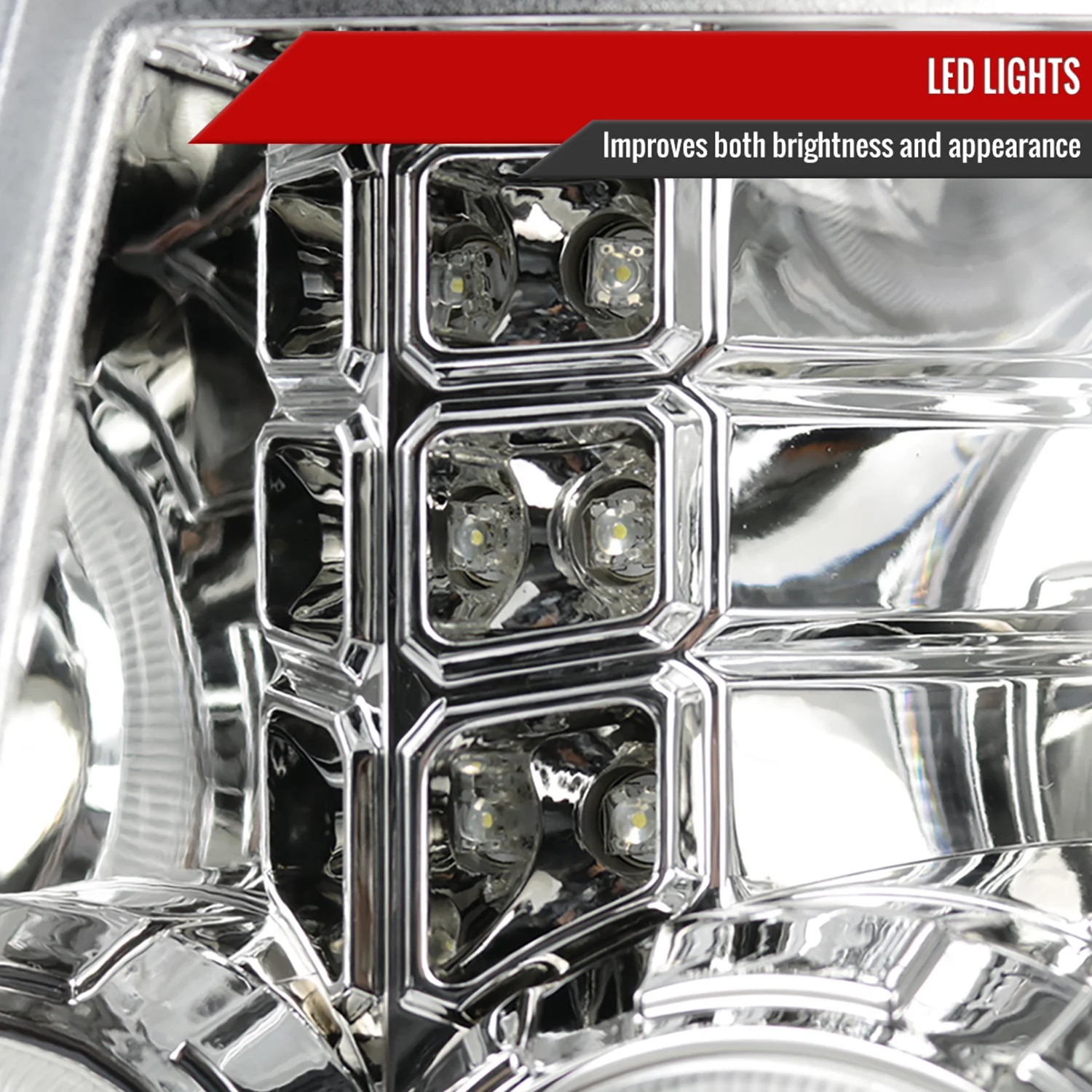 2009-2014 Ford F-150 Dual Halo Projector Headlights Chrome/Clear Lens - Image 6