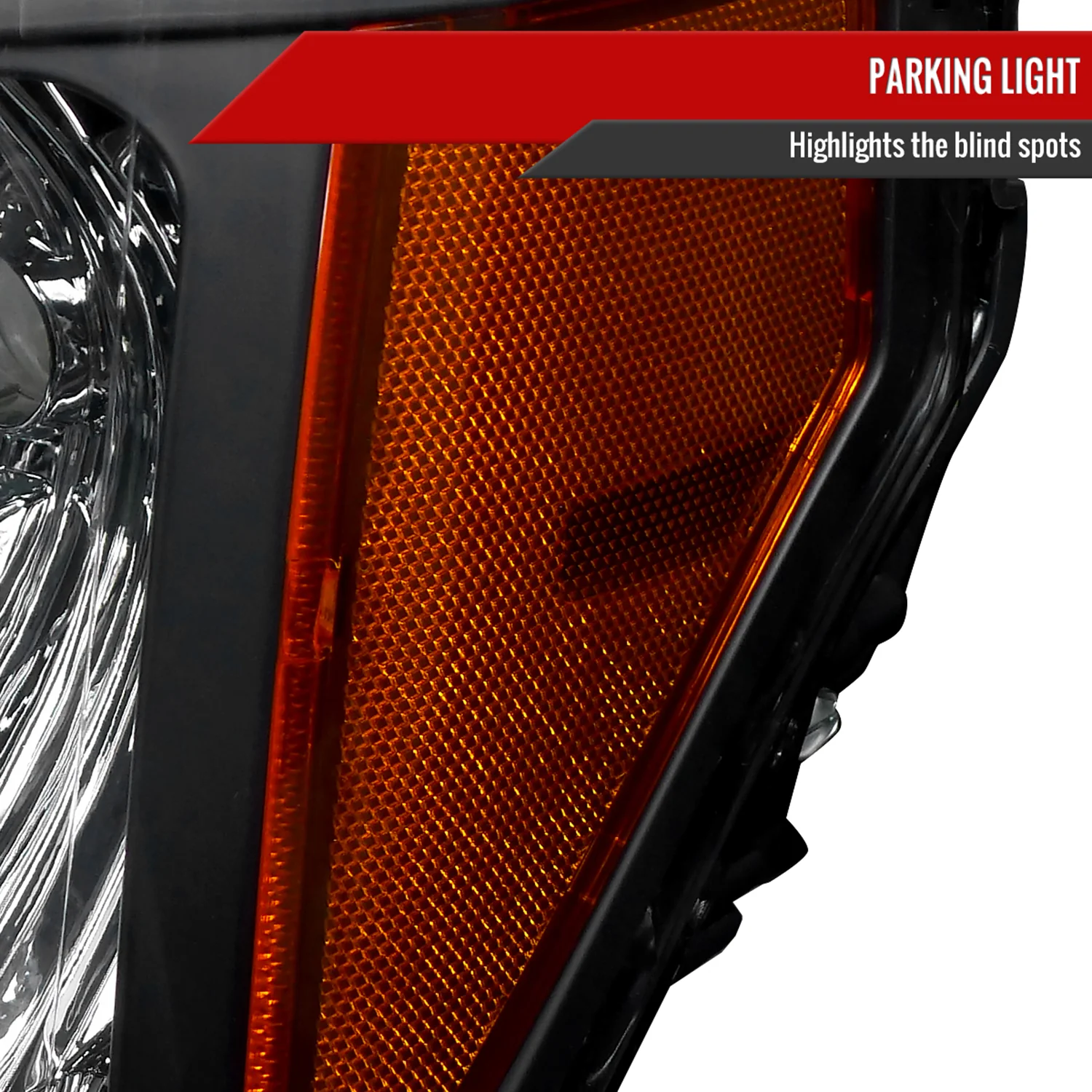 2009-2014 Ford F-150 Factory Crystal Headlights Amber Reflector Matt Black - Image 5