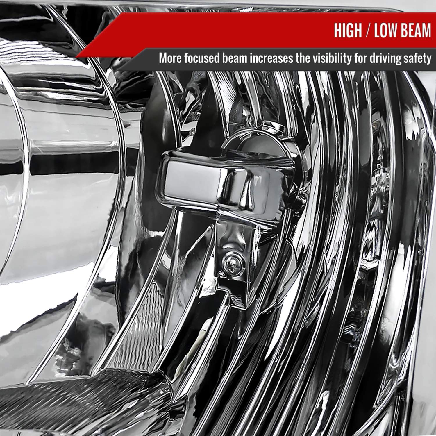 2009-2014 Ford F-150 Factory Crystal Headlights w/Amber Reflector Chrome/Clear - Image 3
