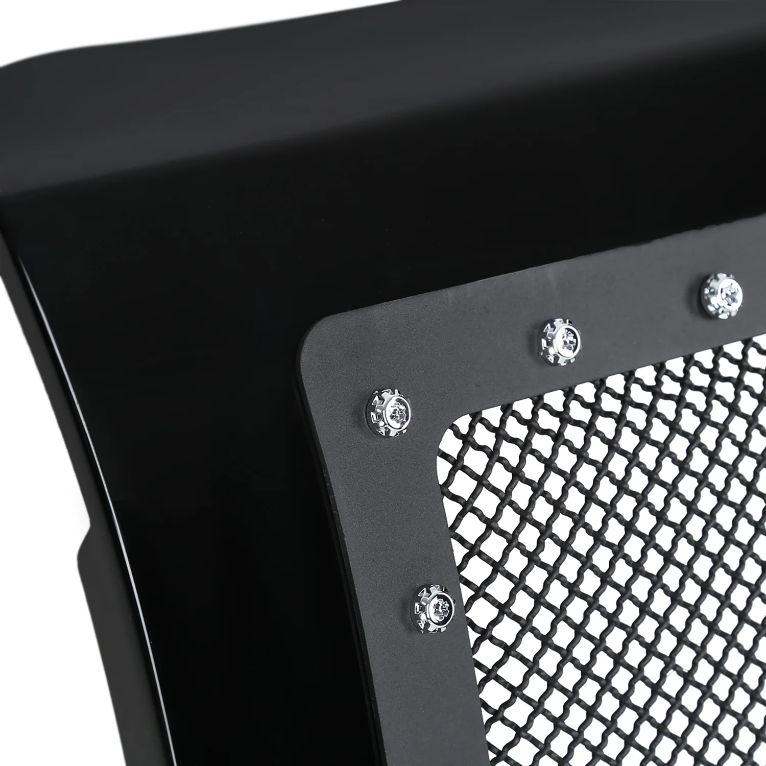 2009-2014 Ford F-150 Glossy Black ABS Rivet Style Grille w/ S.Steel Mesh - Image 3