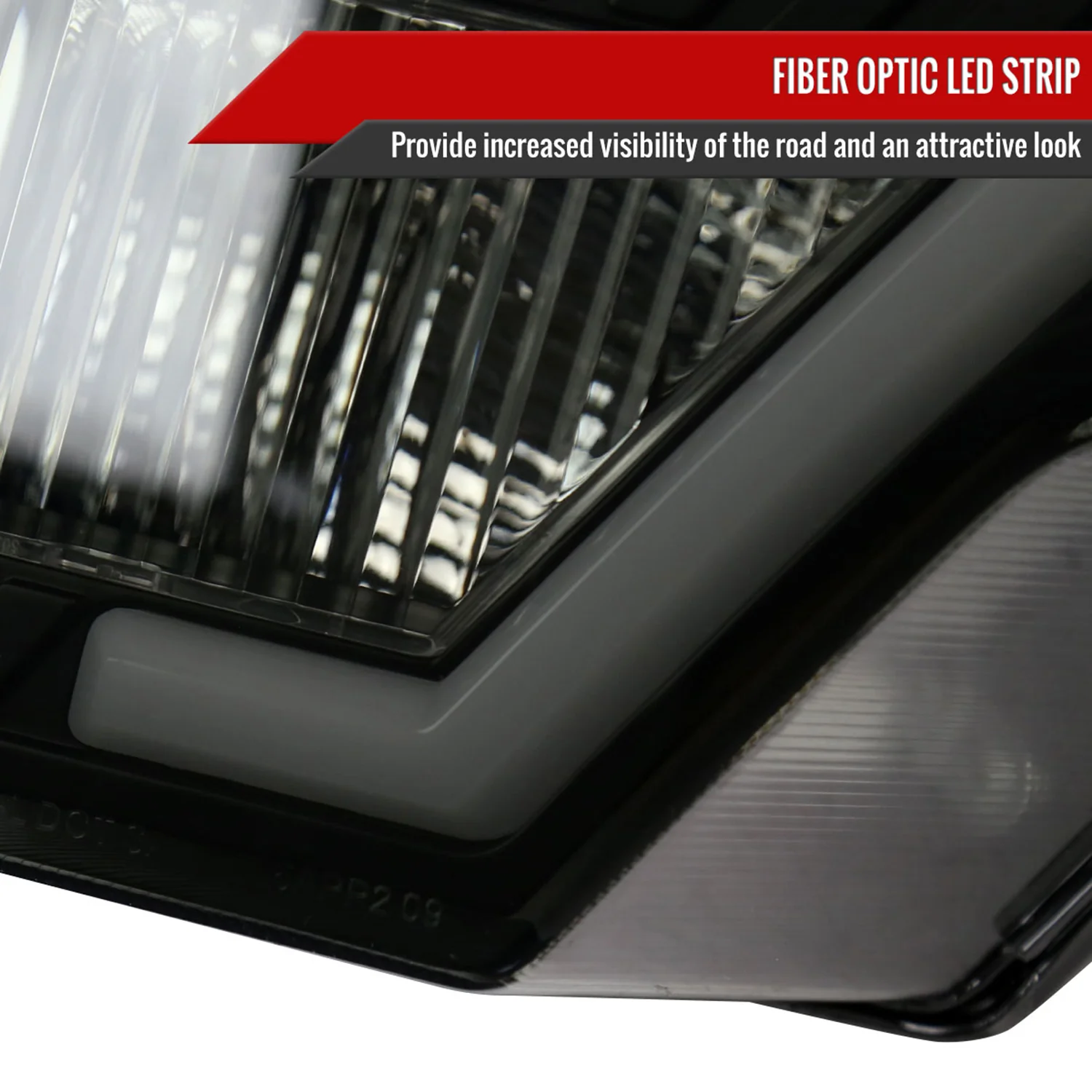 2009-2014 Ford F-150 LED Bar Factory Headlights Amber Reflectors Black/Smoke - Image 4