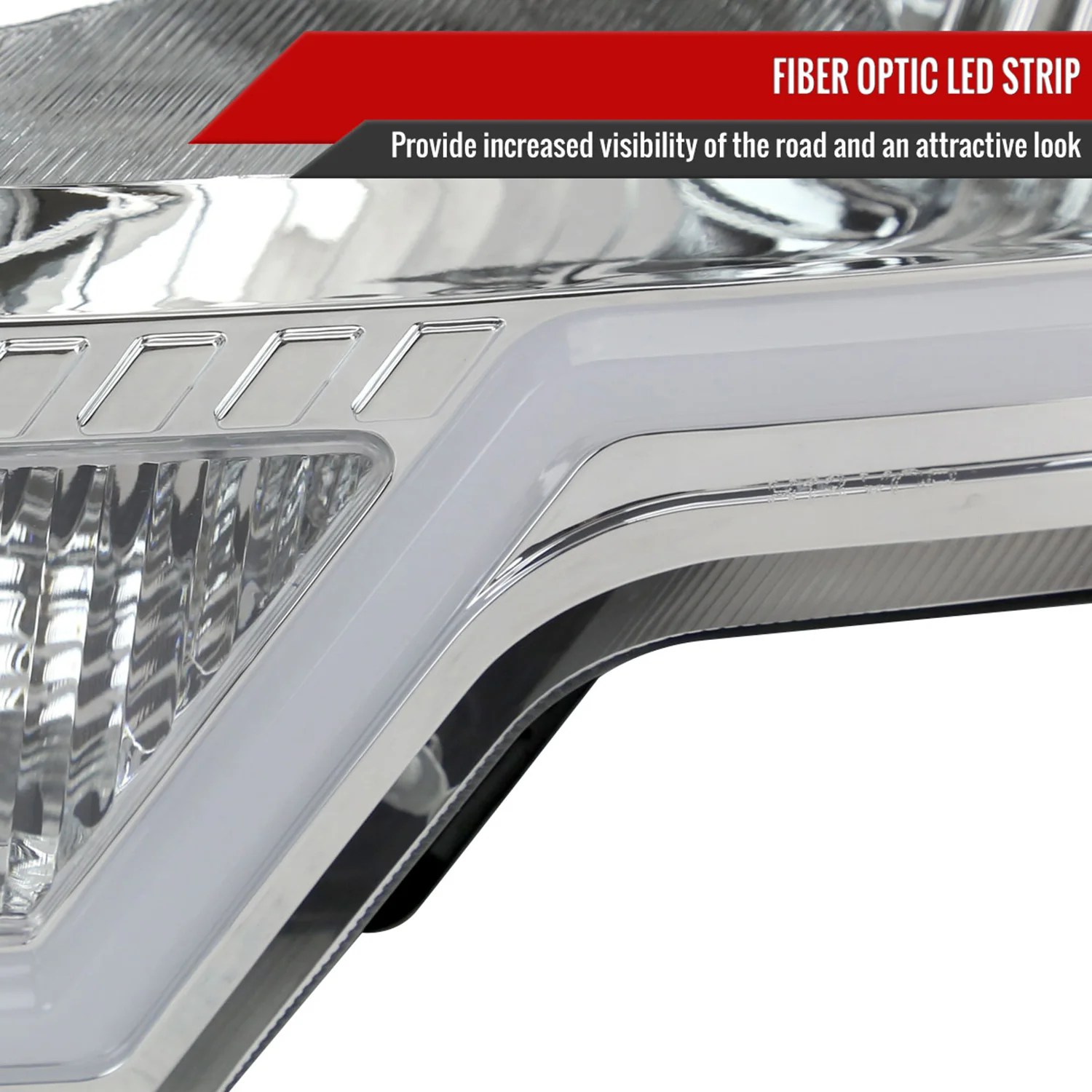 2009-2014 Ford F-150 LED Bar Factory Headlights Amber Reflectors Chrome - Image 4