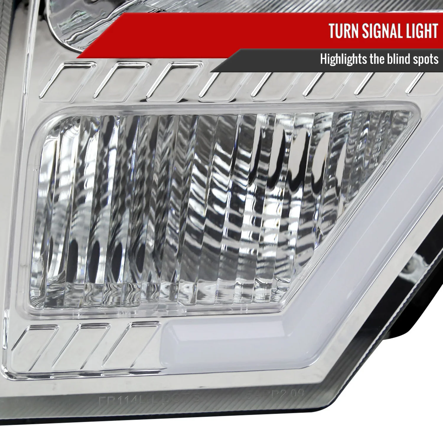 2009-2014 Ford F-150 LED Bar Factory Headlights Amber Reflectors Chrome - Image 5