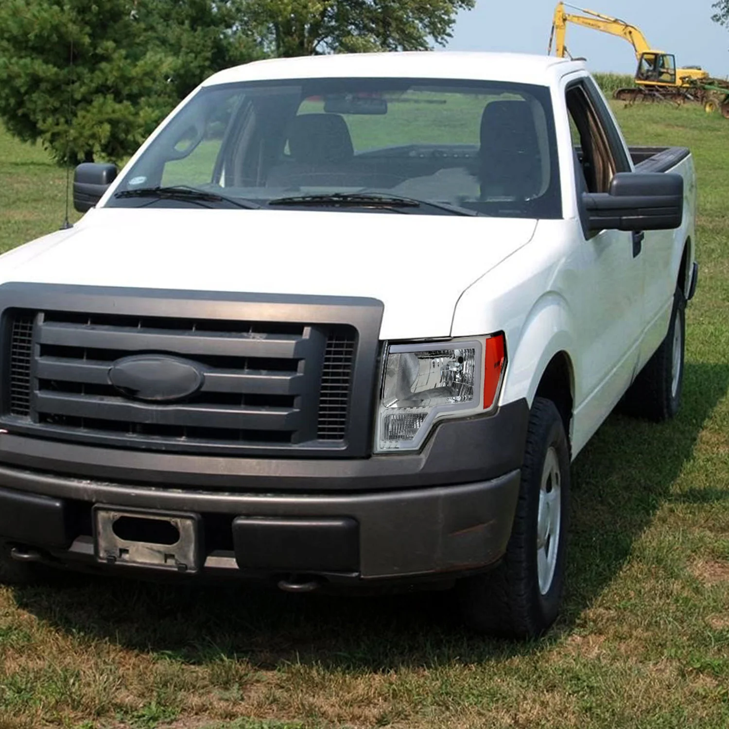 2009-2014 Ford F-150 LED Bar Factory Headlights Amber Reflectors Chrome - Image 9