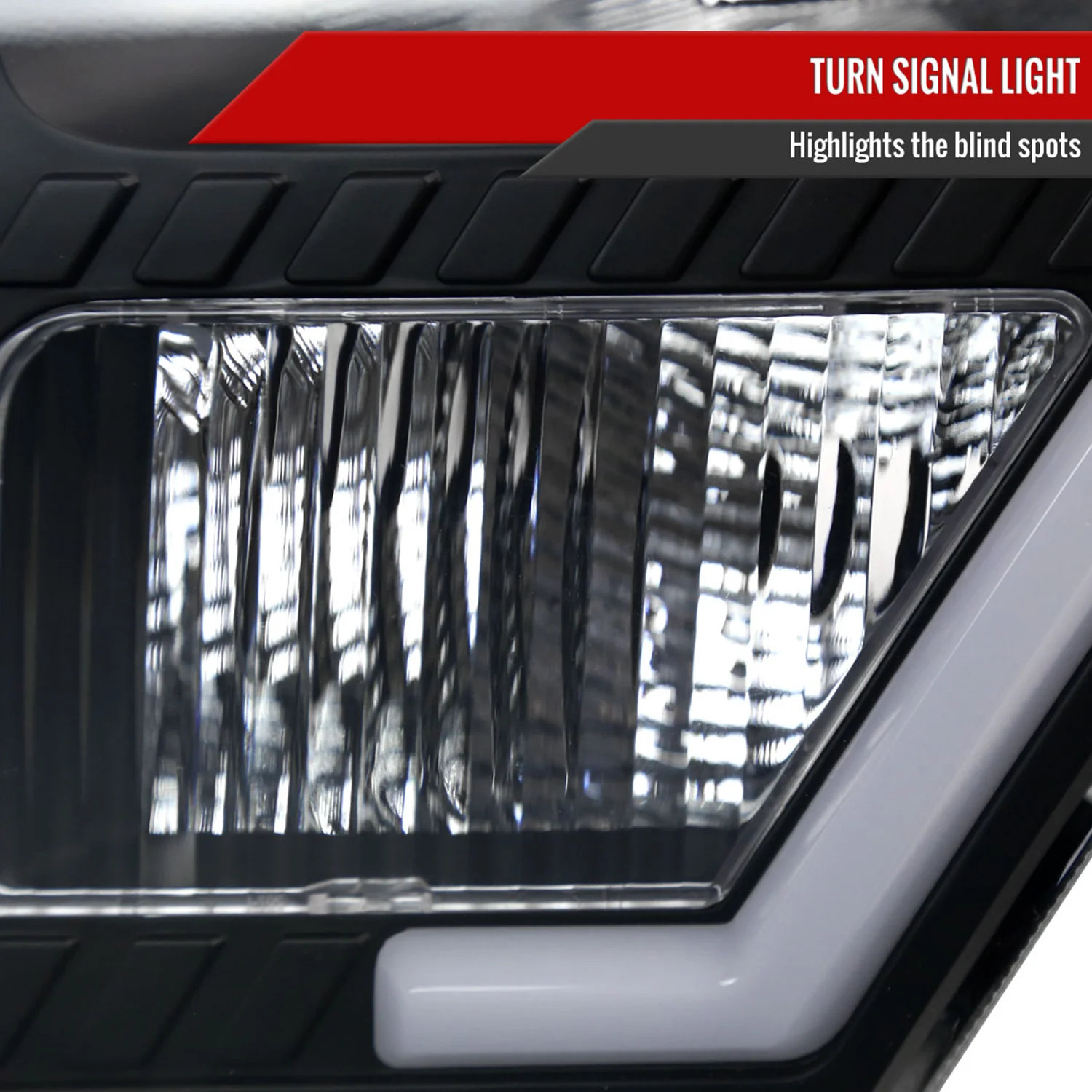 2009-2014 Ford F-150 LED Bar Factory Headlights Amber Reflectors Matt Black - Image 5