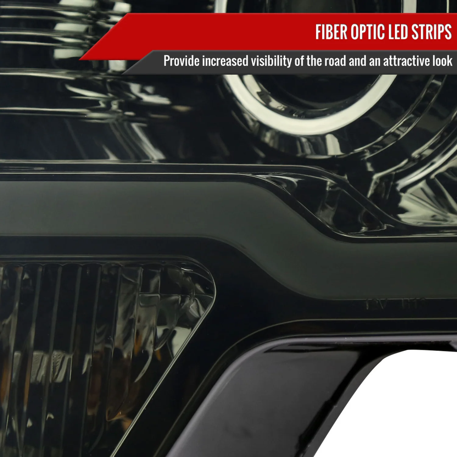 2009-2014 Ford F-150 LED Strip Projector Headlights Chrome/Smoke Lens - Image 4