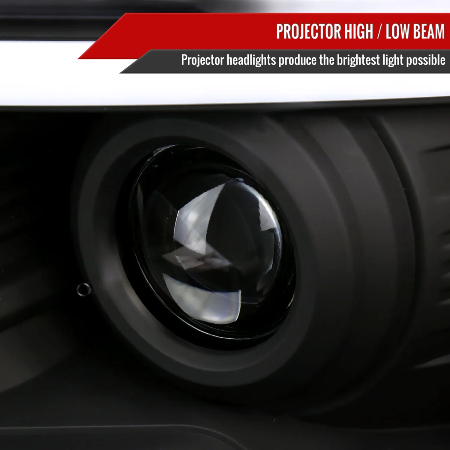 2009-2014 Ford F-150 LED Strip Projector Headlights Matte Black/Clear Lens - Image 3