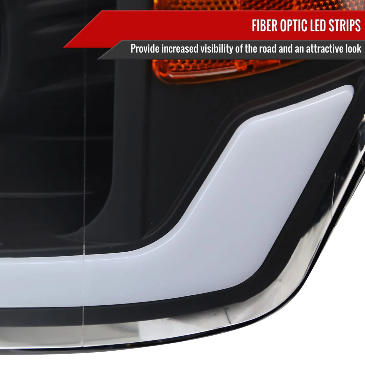 2009-2014 Ford F-150 LED Strip Projector Headlights Matte Black/Clear Lens - Image 4