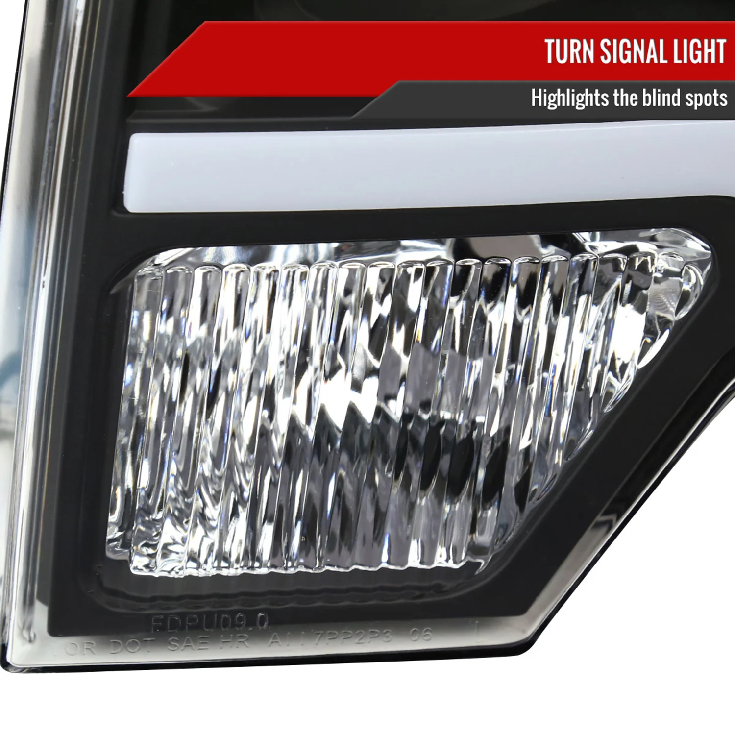 2009-2014 Ford F-150 LED Strip Projector Headlights Matte Black/Clear Lens - Image 5