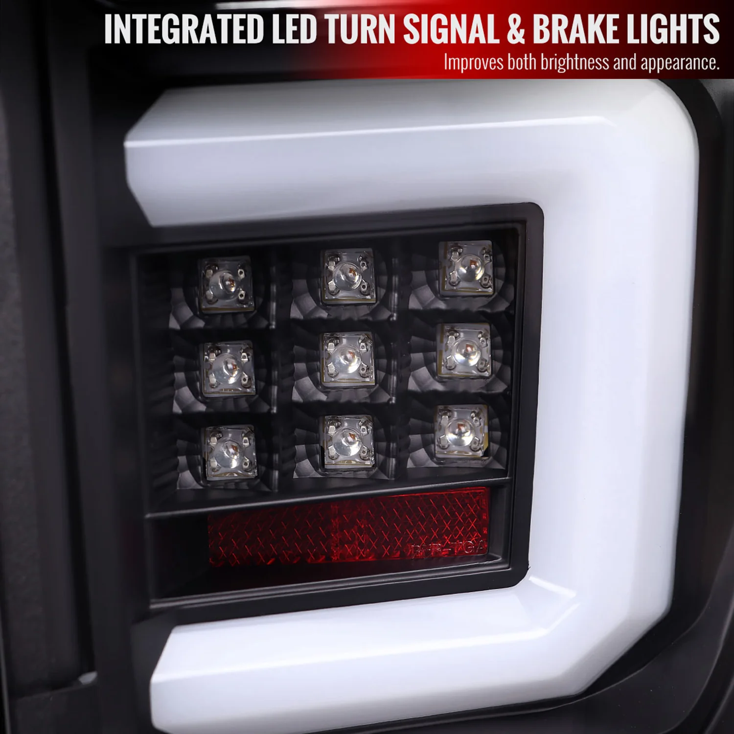 2009-2014 Ford F-150 LED Tail Lights with LED Bar Matte Black/Clear Lens - Image 3