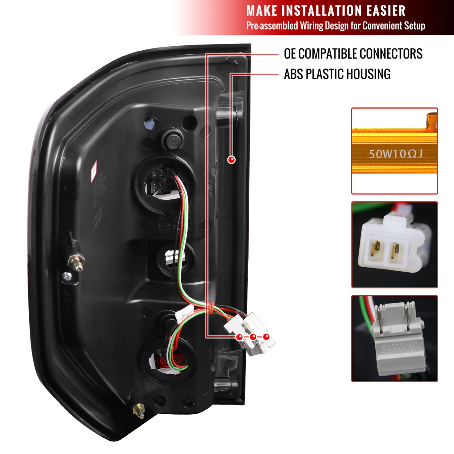 2009-2014 Ford F-150 LED Tail Lights with LED Bar Matte Black/Clear Lens - Image 8