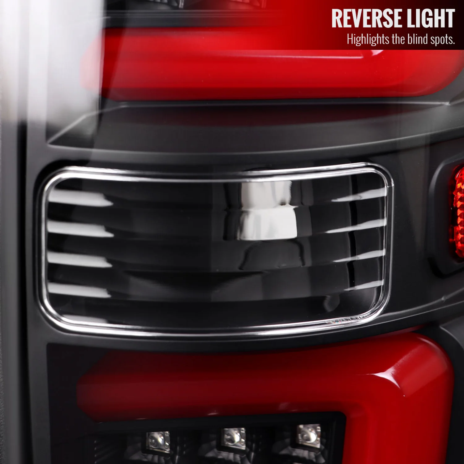 2009-2014 Ford F-150 LED Tail Lights with Red LED Bar Matte Black/Clear Lens - Image 5