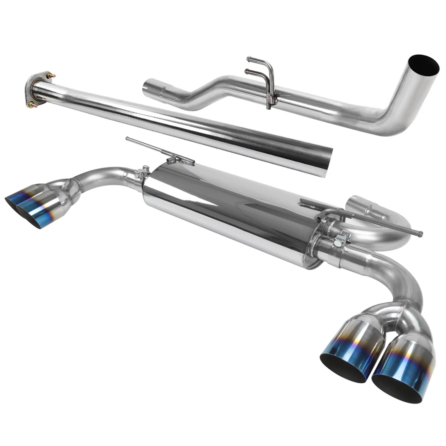 2009-2014 Hyundai Genesis Coupe 2.0T T-304 Steel Catback Exhaust Burnt Tip