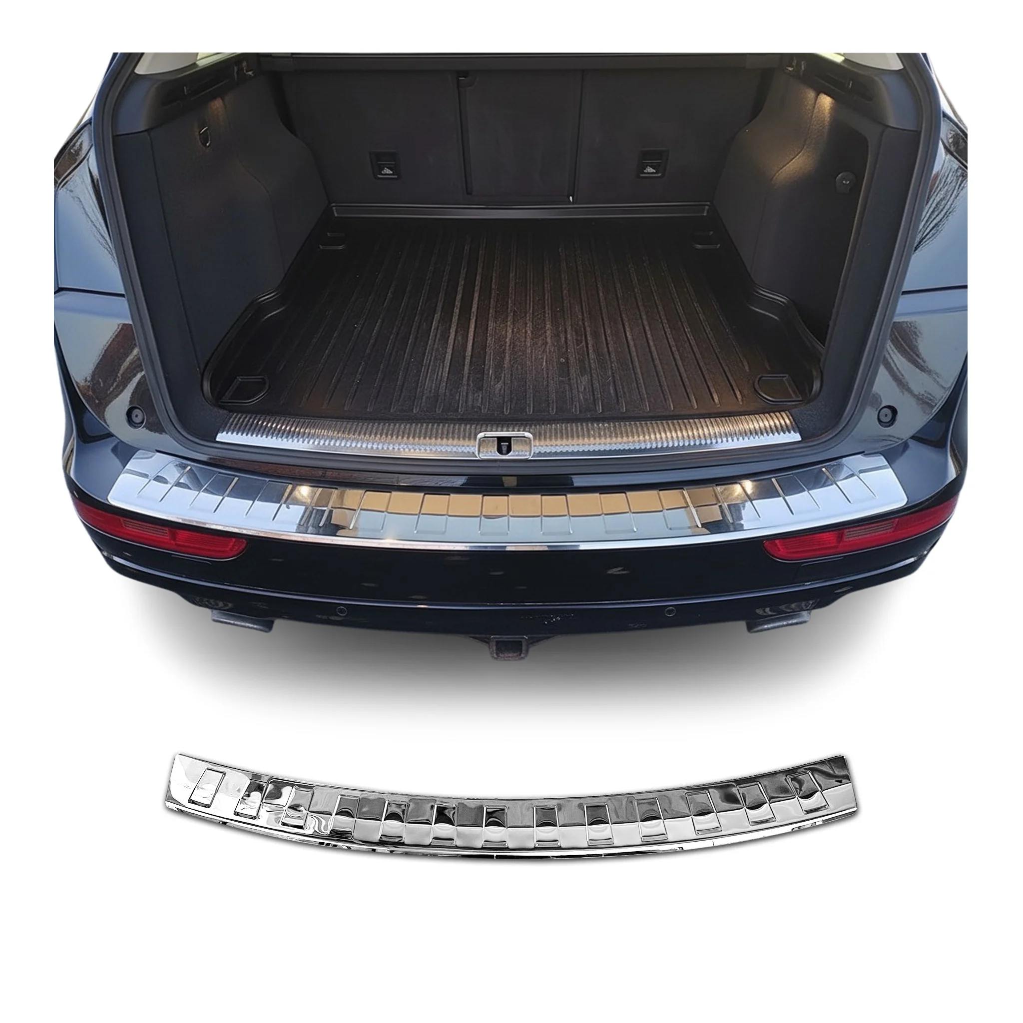 2009-2017 Audi Q5 SQ5 Rear Bumper Sill Cover Protector Guard Stainless Steel Silver