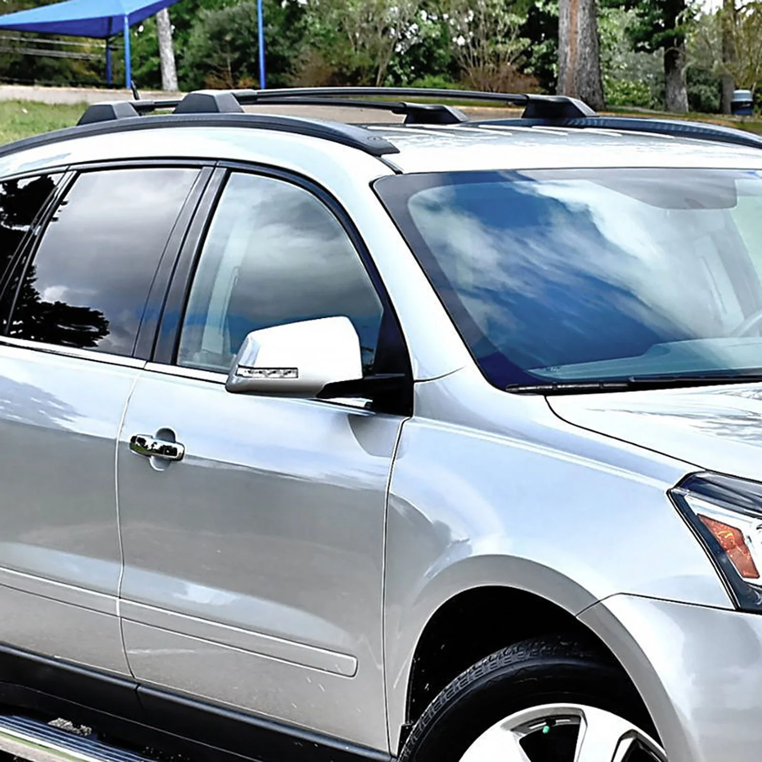 2009-2017 Chevrolet Traverse Aluminum Roof Rack Cross Bars Black - Image 10
