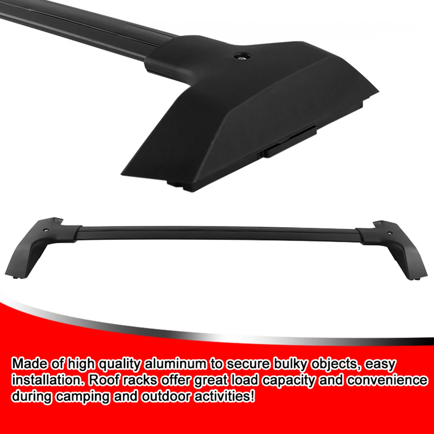 2009-2017 Chevrolet Traverse Aluminum Roof Rack Cross Bars Black - Image 2