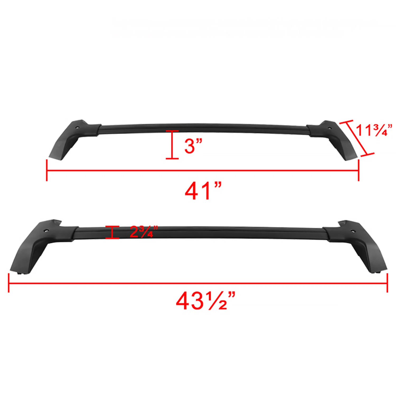 2009-2017 Chevrolet Traverse Aluminum Roof Rack Cross Bars Black - Image 3