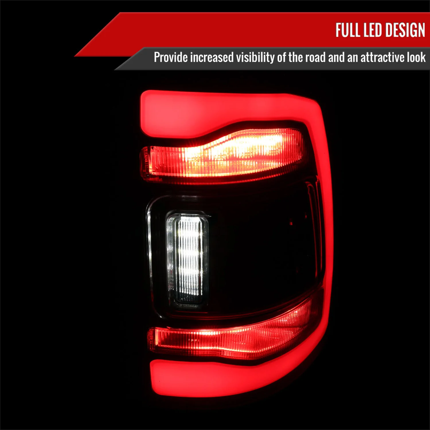 2009-2018 Dodge RAM 1500 2500 3500 Red LED Bar Tail Lights Matt Black/Smoke - Image 2