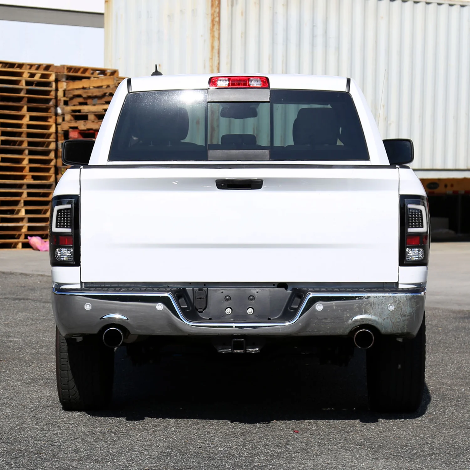 2009-2018 Dodge RAM 1500 2500 3500 White Bar LED Tail Lights Matt Black - Image 10