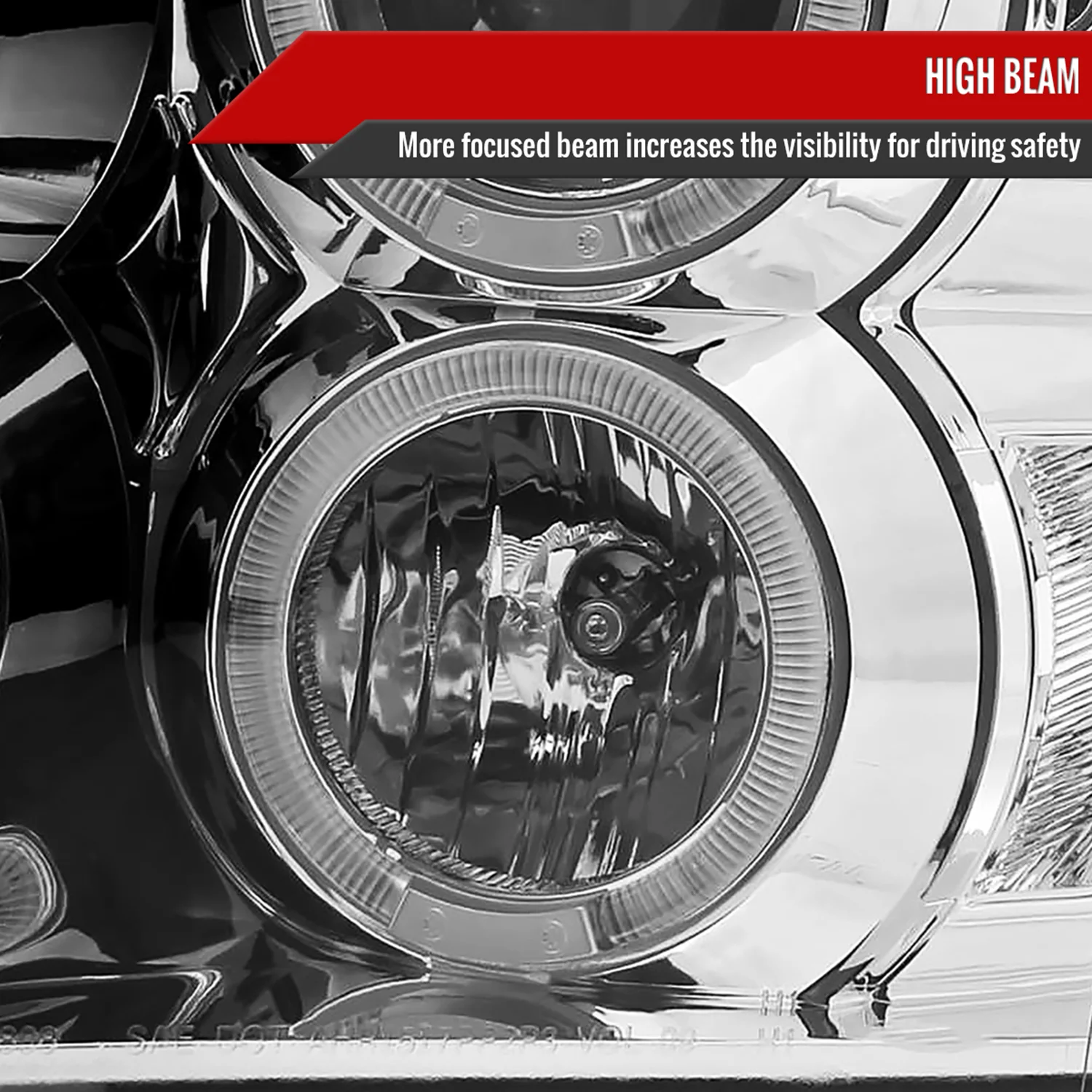 2009-2018 Dodge RAM 1500 / RAM 2500 3500 Dual Halo Headlights Chrome - Image 4