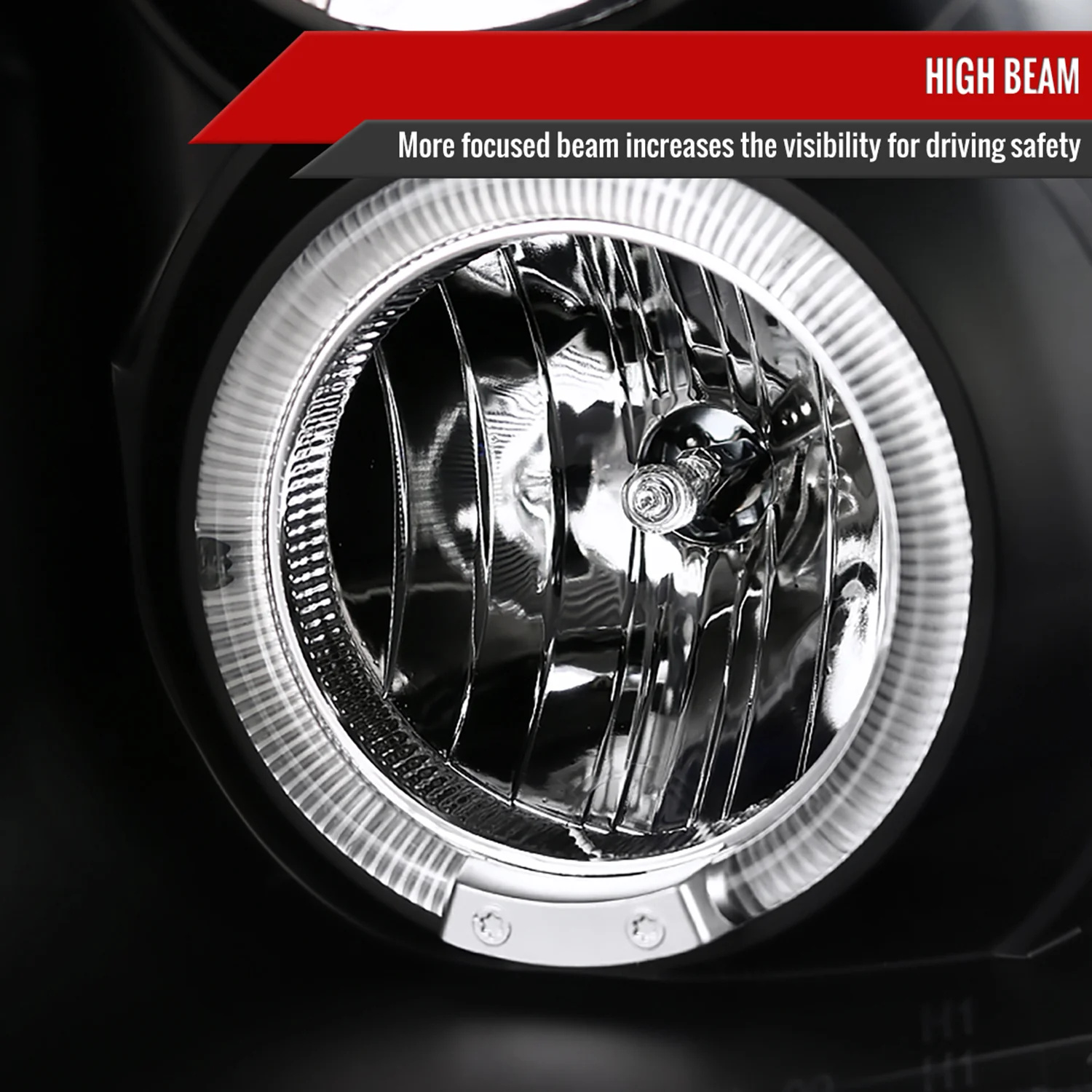 2009-2018 Dodge RAM 1500 / RAM 2500 3500 Dual Halo Headlights Matte Black - Image 4