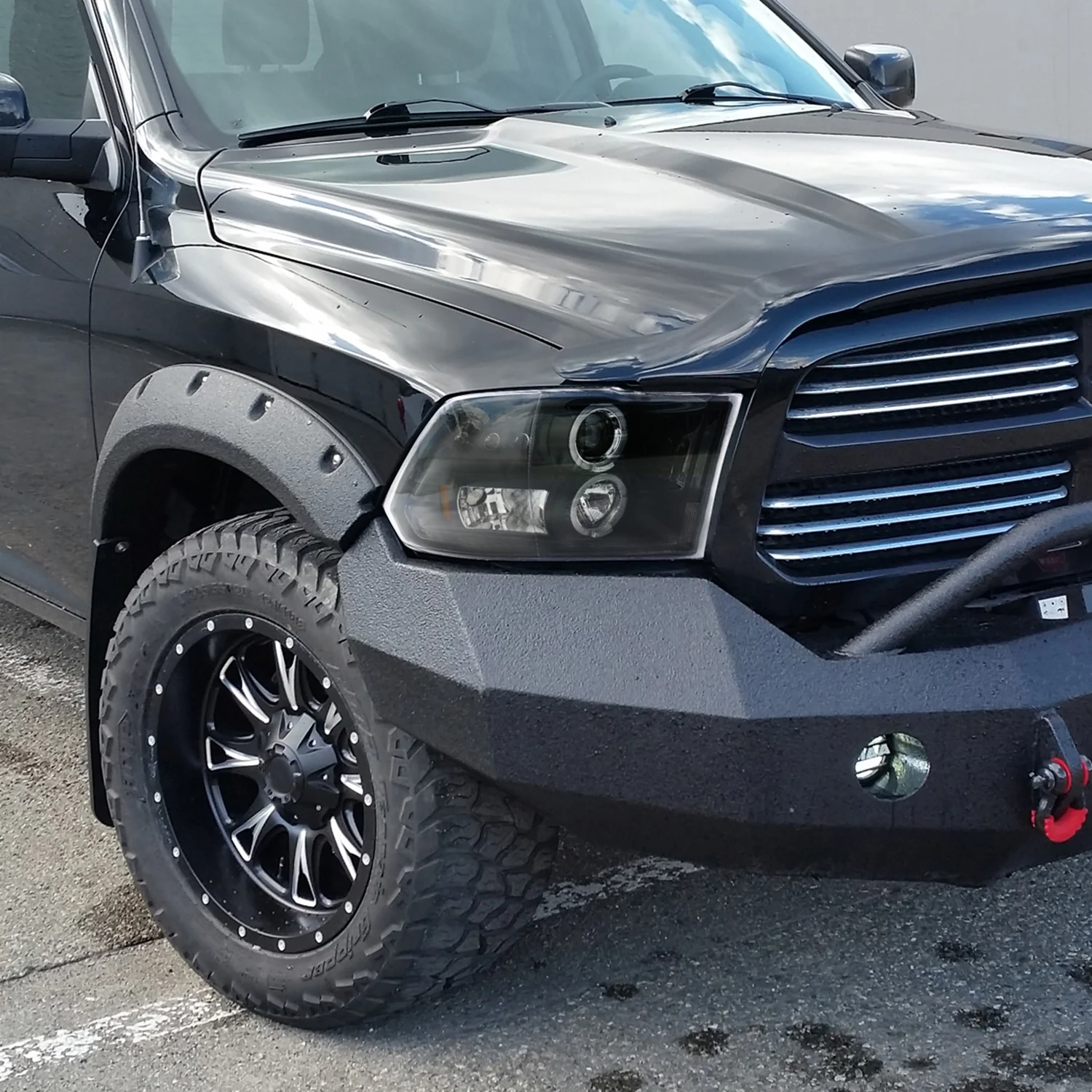 2009-2018 Dodge RAM 1500 / RAM 2500 3500 Dual Halo Headlights Matte Black - Image 9