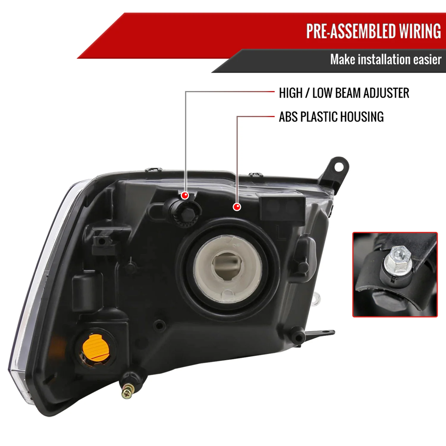 2009-2018 Dodge RAM 1500 / RAM 2500 3500 Factory Dual Headlights Black - Image 7