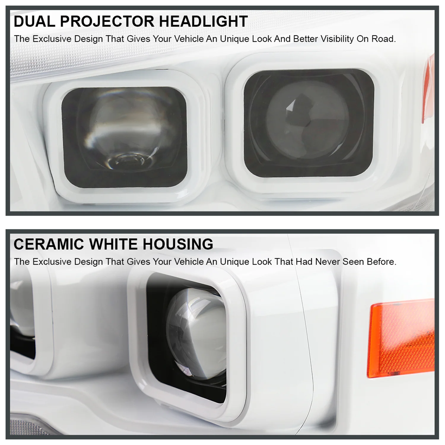 2009-2018 Dodge RAM 1500/ RAM 2500/3500 Headlights White Housing - Image 2