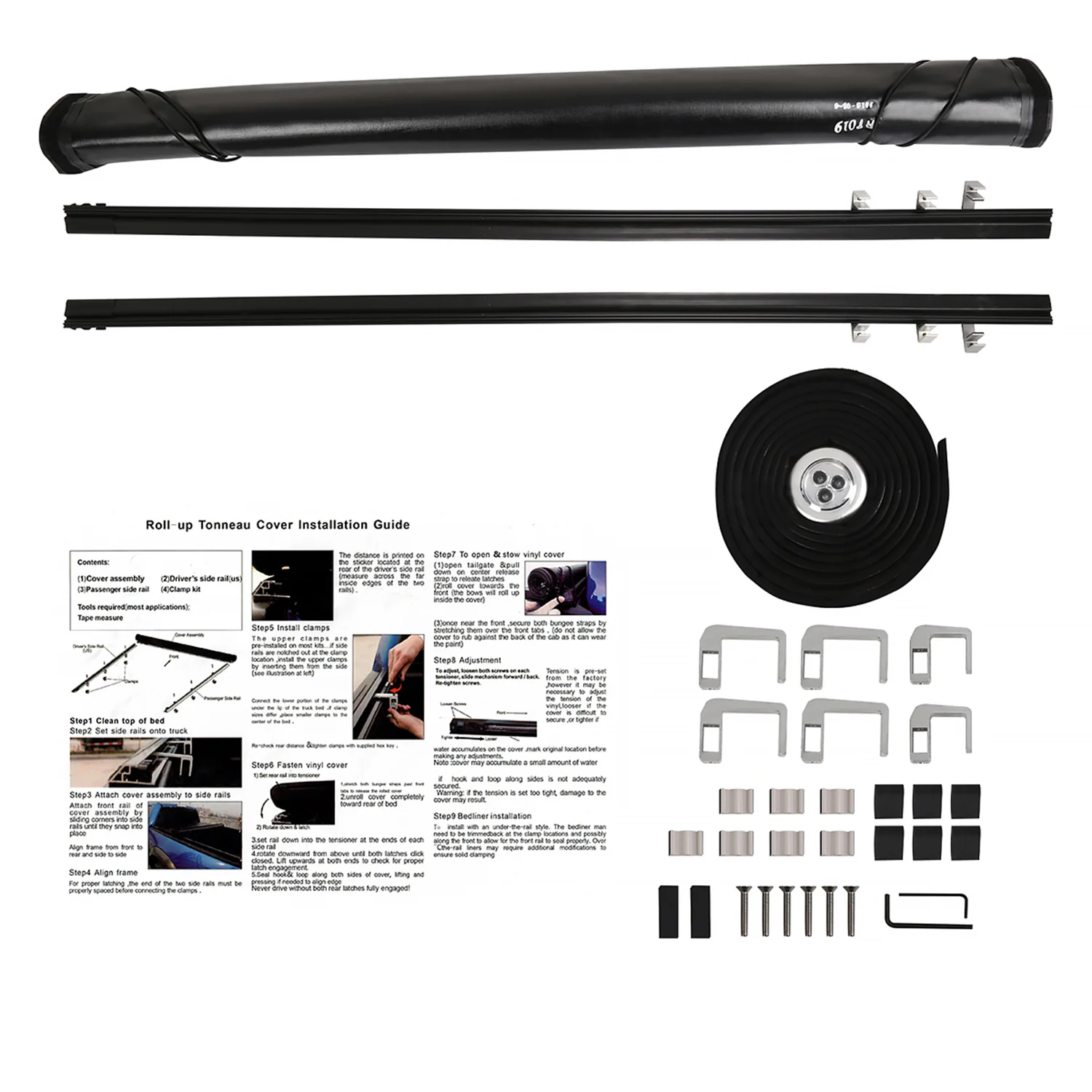 2009-2019 Dodge RAM 1500/2500/3500 5'8" Short Bed Roll Up Vinyl Tonneau Cover - Image 9