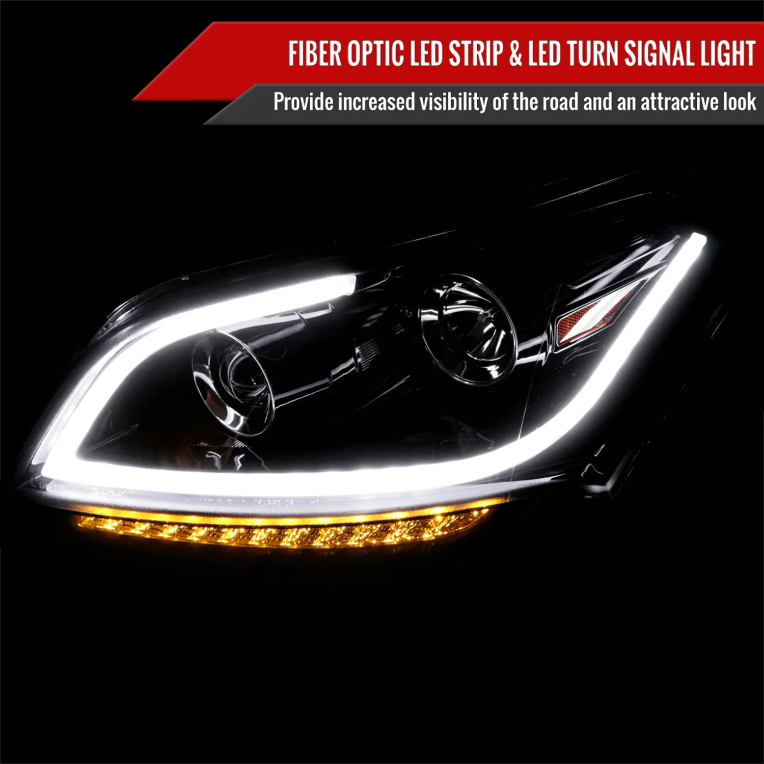 2010-2011 Kia Soul Projector Headlights LED Light Bar&LED Signal Lights Smoke - Image 2