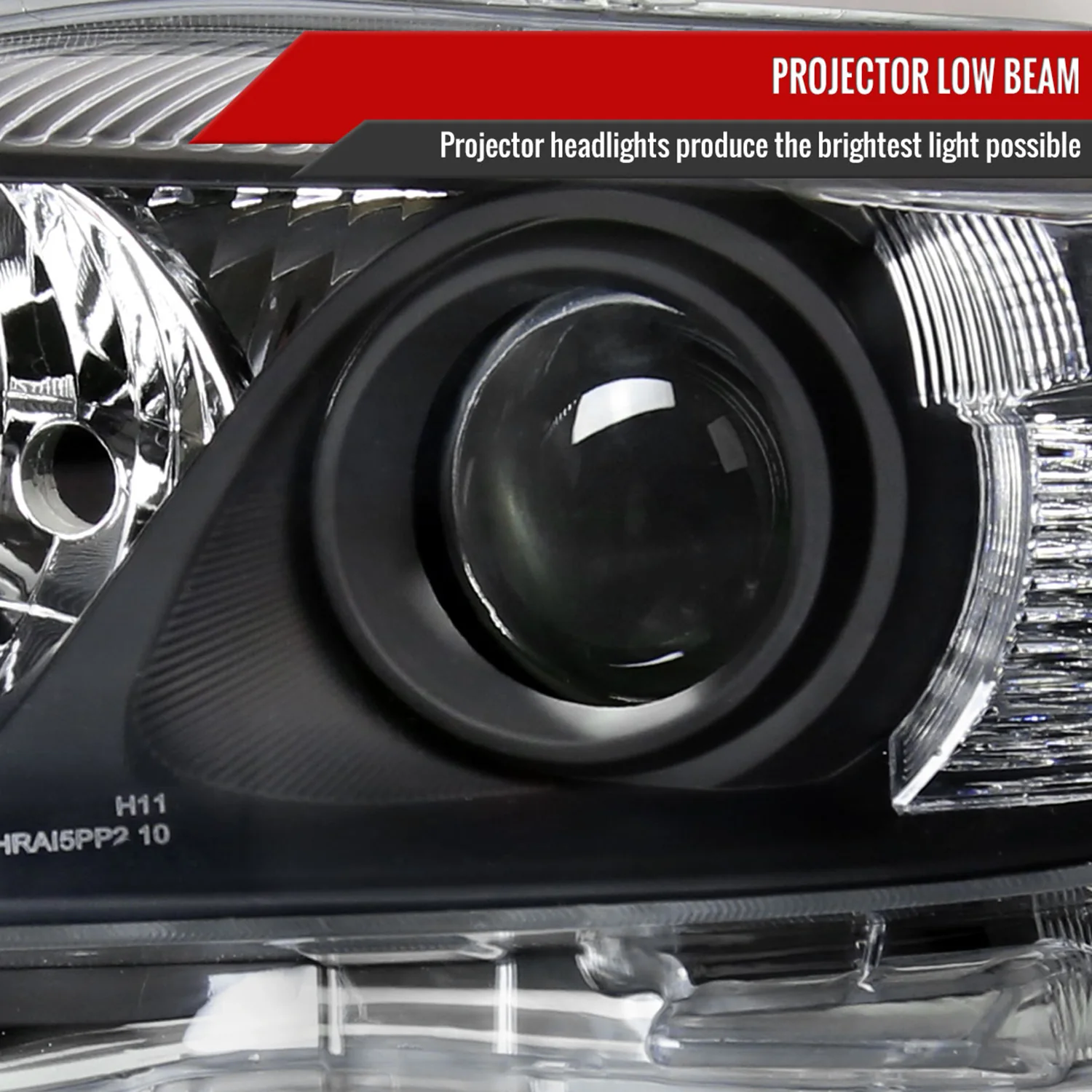 2010-2011 Toyota Camry Projector Headlights Amber Reflectors Matt Black/Clear - Image 3