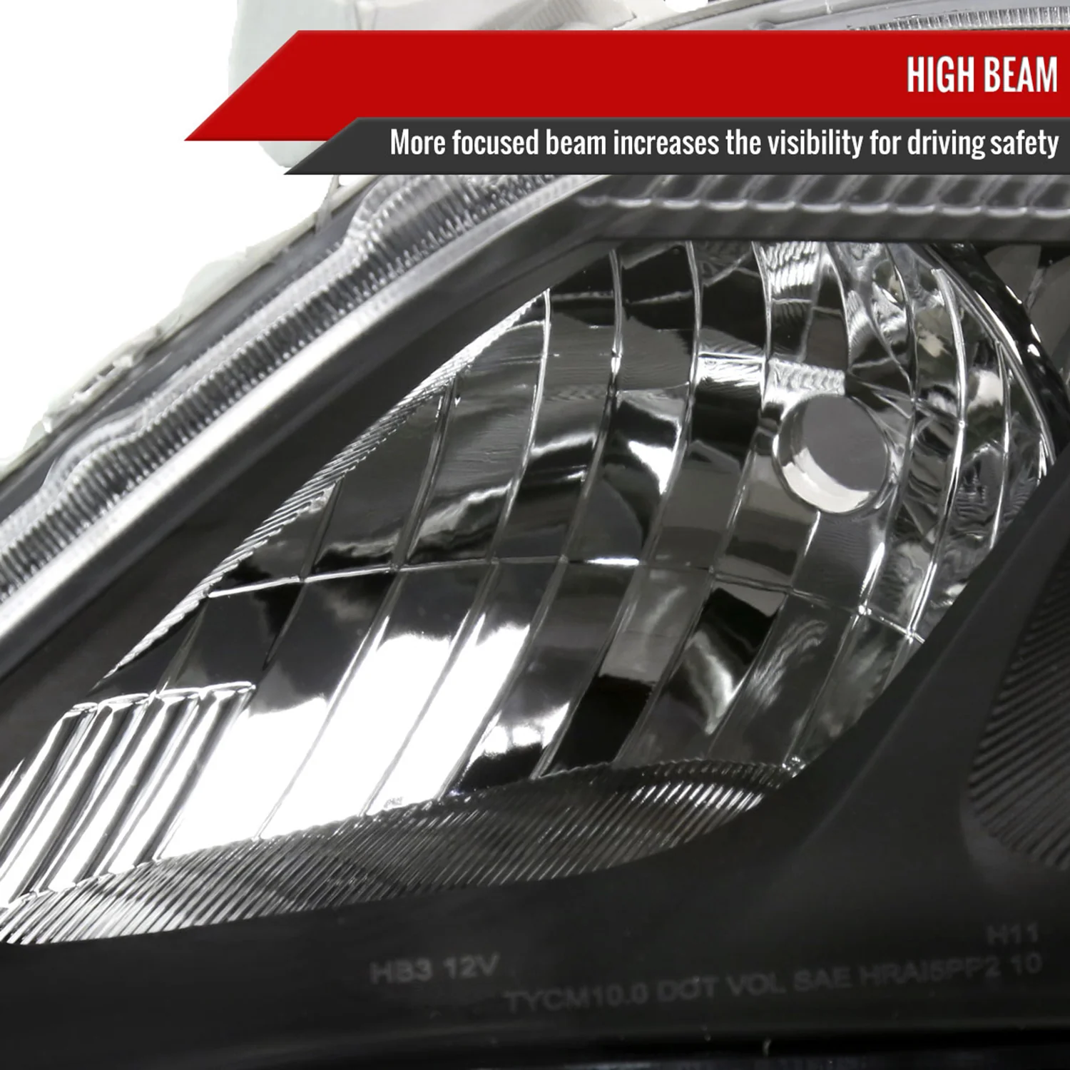2010-2011 Toyota Camry Projector Headlights Amber Reflectors Matt Black/Clear - Image 4