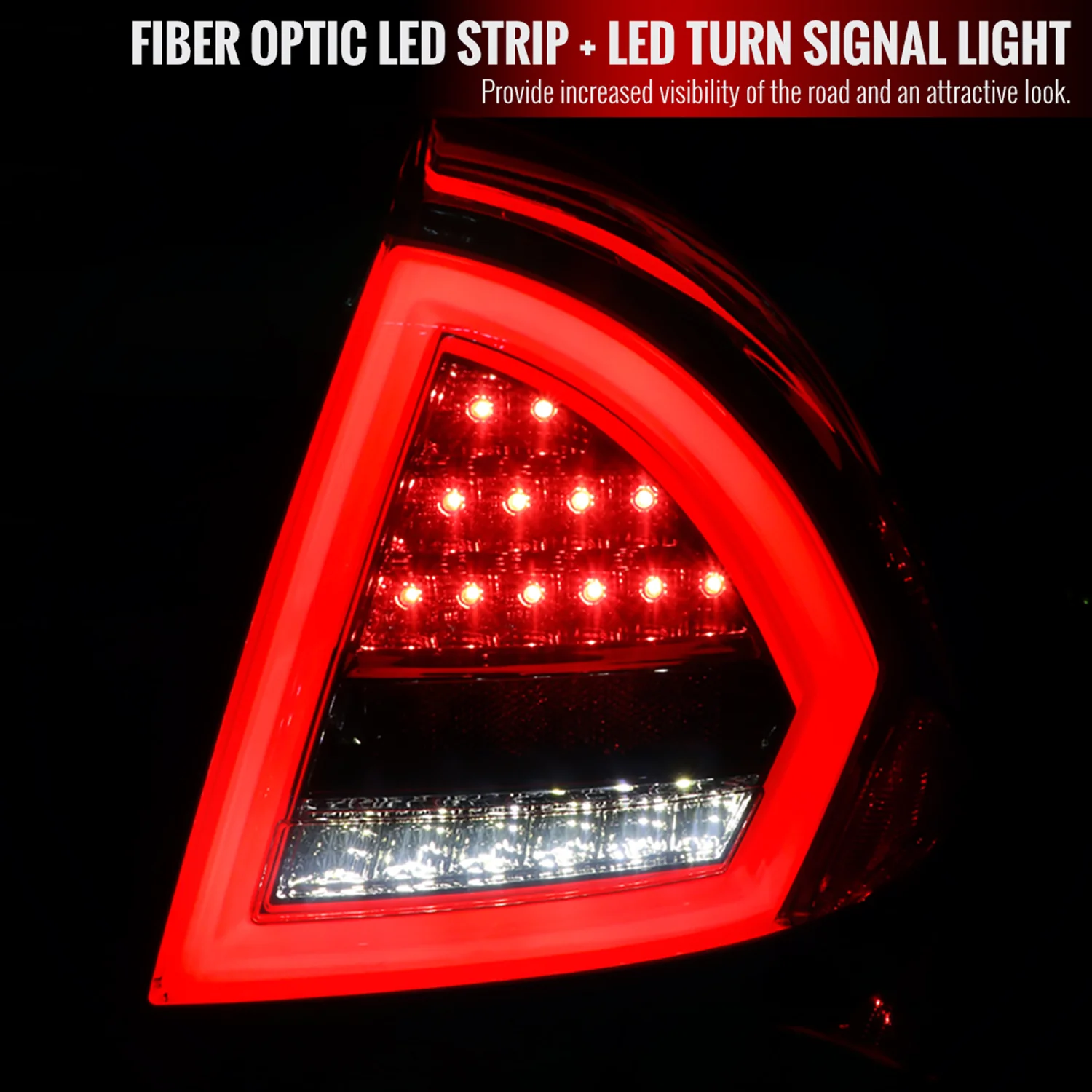 2010-2012 Ford Fusion LED Tail Lights Chrome Housing/Smoke Lens - Image 2