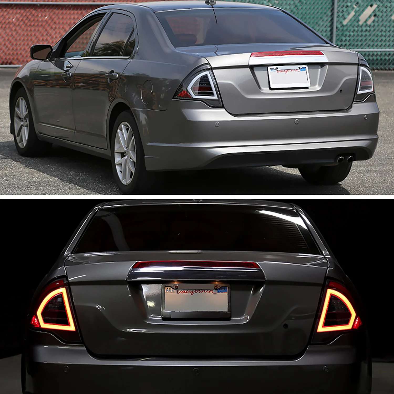 2010-2012 Ford Fusion LED Tail Lights Matte Black Housing/Clear Lens - Image 10