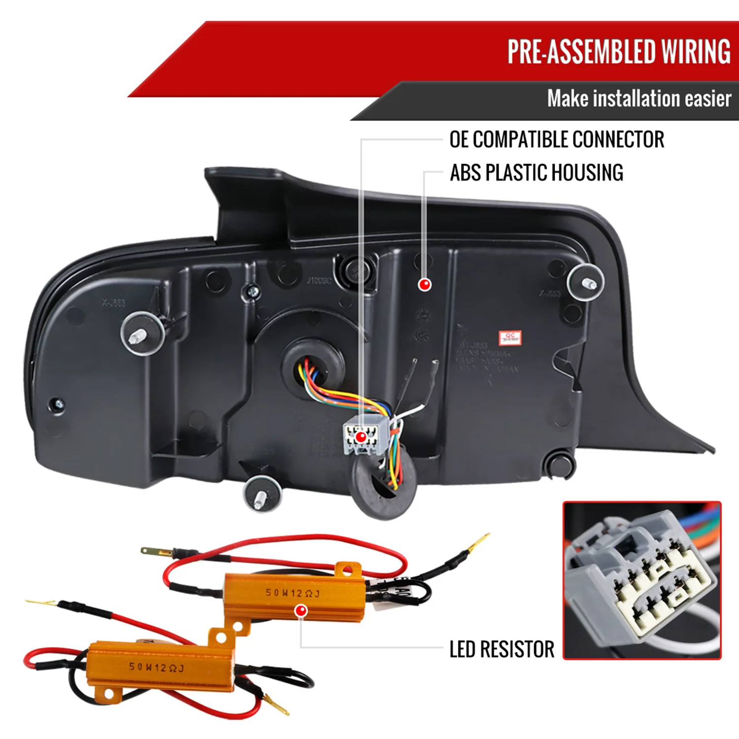 2010-2012 Ford Mustang Sequential LED Tail Lights Satin Black - Image 7