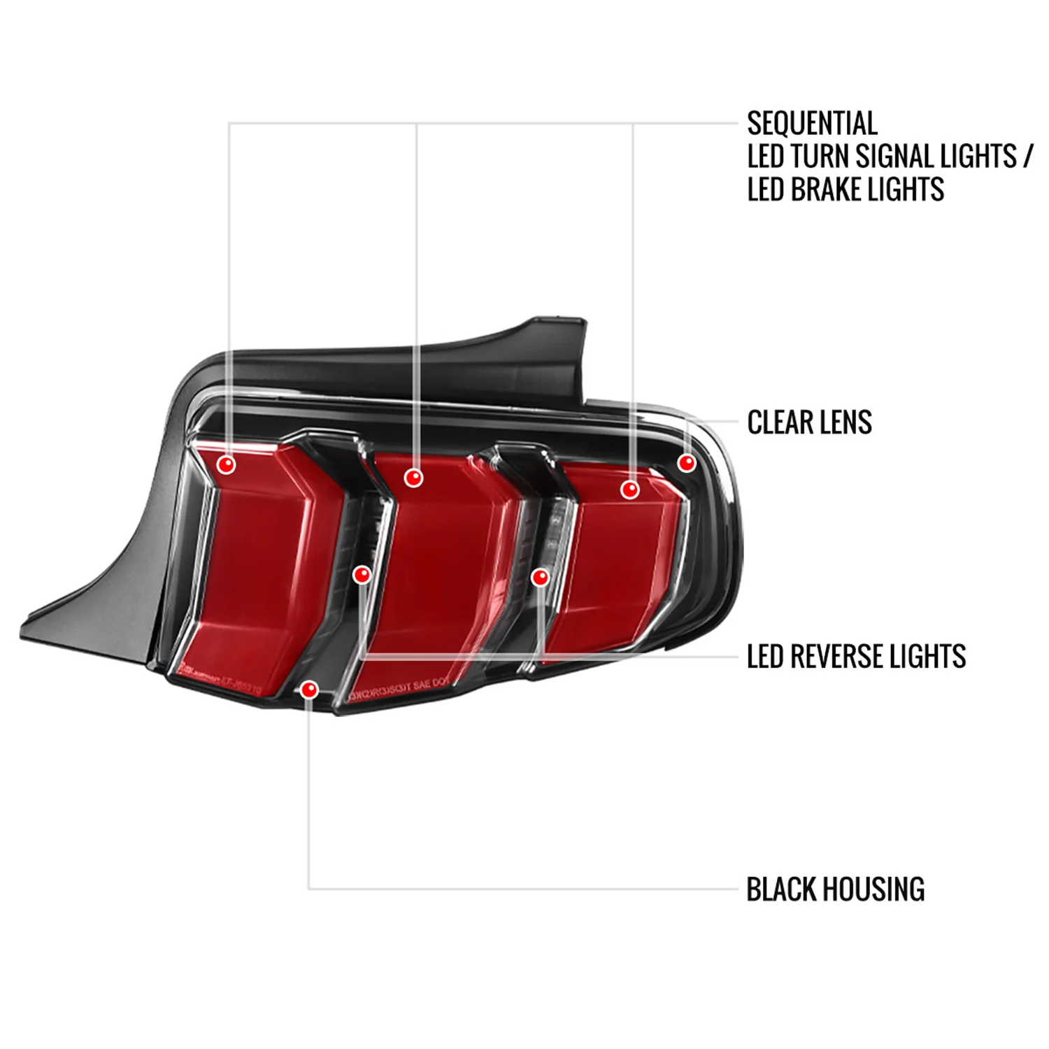 2010-2012 Ford Mustang Sequential LED Tail Lights Satin Black - Image 8
