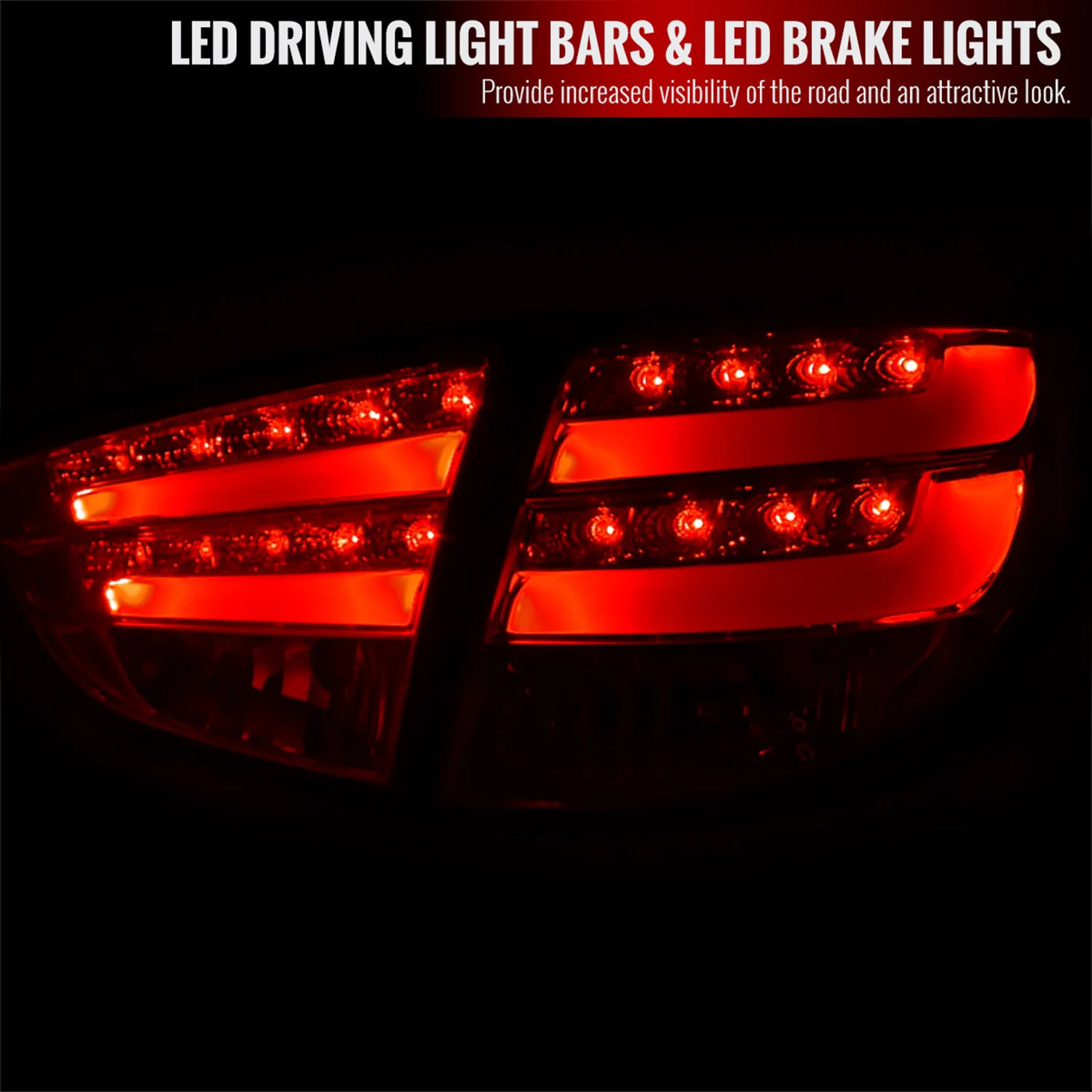 2010-2012 Hyundai Tucson LED Tail Lights Chrome Housing/Clear Lens - Image 2